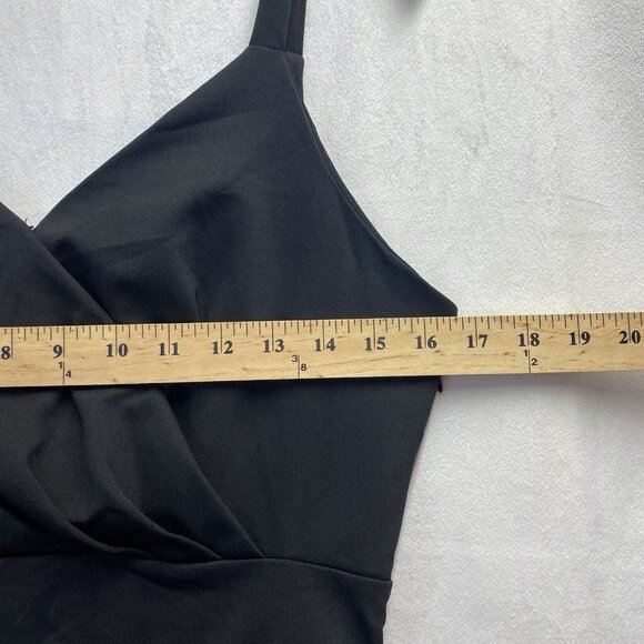 CURLBIUTY Ruched Body-con V-neck Spaghetti Pencil Dress Women Medium Black New - Picture 2 of 14